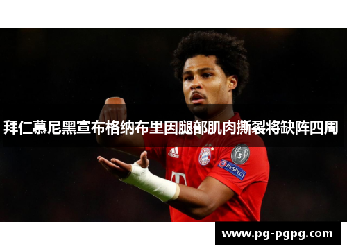 拜仁慕尼黑宣布格纳布里因腿部肌肉撕裂将缺阵四周 